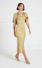 Willow Cocktail Dress - Flax Gold