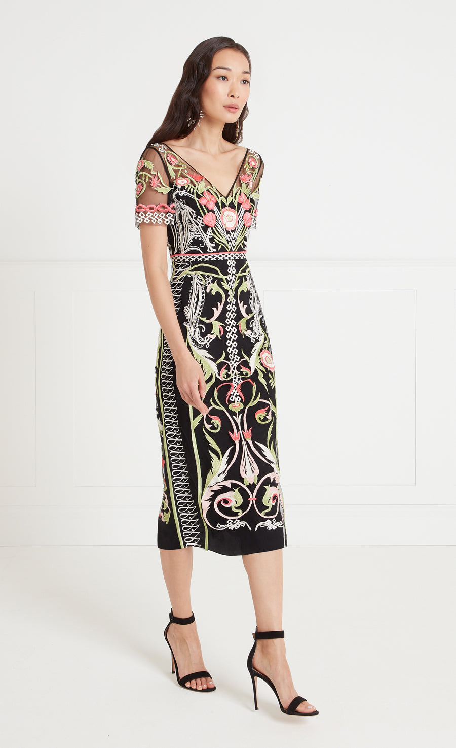 Alessia Midi Dress - Black