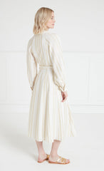 Benoto Wrap Dress - Cream/Gold