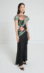 Gracia Ruffle Gown - Black