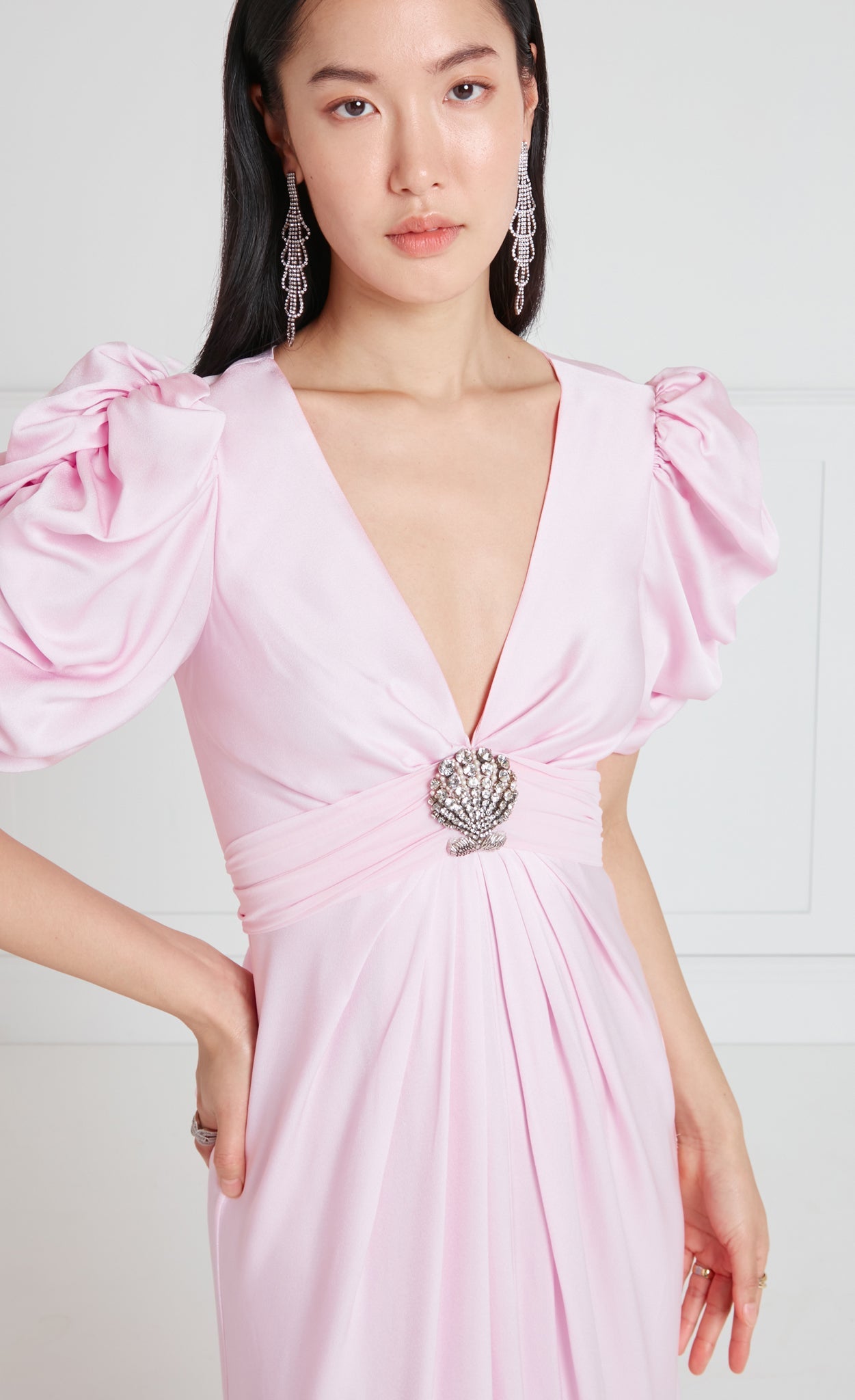 Sofia Sleeved Dress - Powder Pink